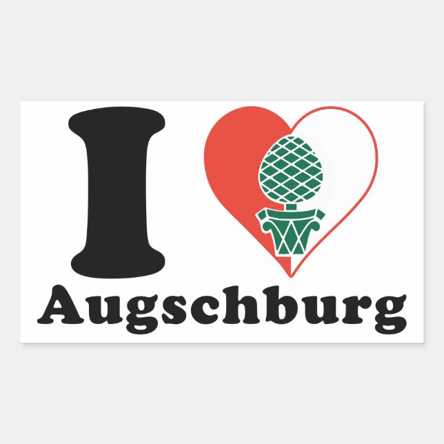 Pegatina Rectangular Me encanta Augschburg (Anverso)