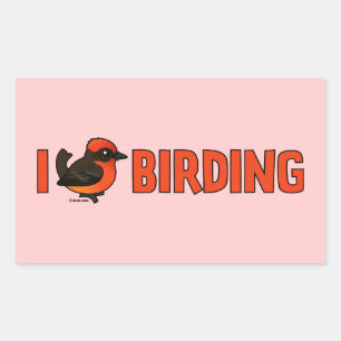 Pegatina Rectangular Me encanta Birding VEFL