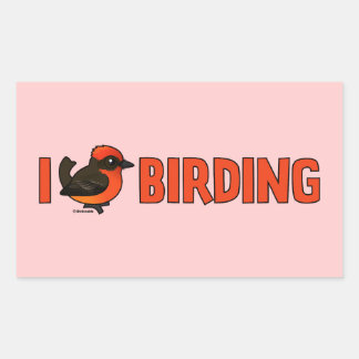Pegatina Rectangular Me encanta Birding VEFL