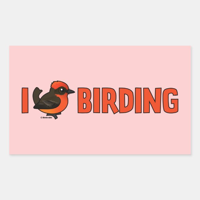 Pegatina Rectangular Me encanta Birding VEFL (Anverso)