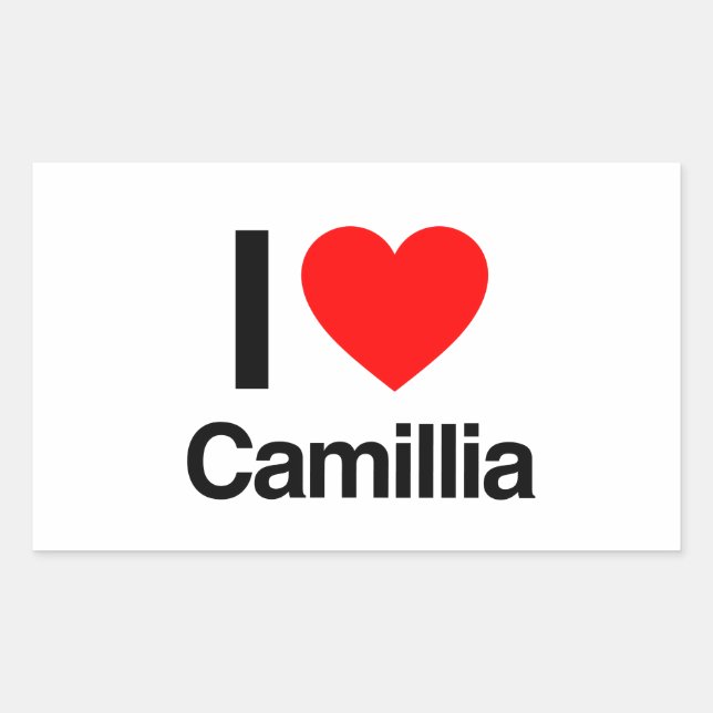 Pegatina Rectangular me encanta camillia (Anverso)