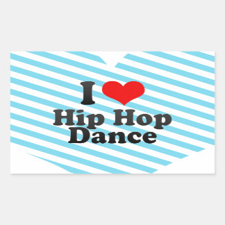 Pegatina Rectangular Me encanta el baile Hip Hop