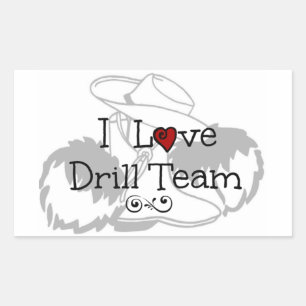 Pegatina Rectangular Me encanta el equipo de Drill