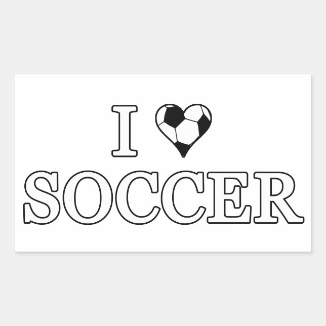Pegatina Rectangular Me encanta el fútbol (Anverso)