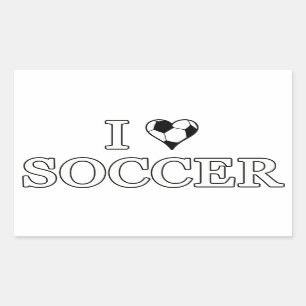 Pegatina Rectangular Me encanta el fútbol