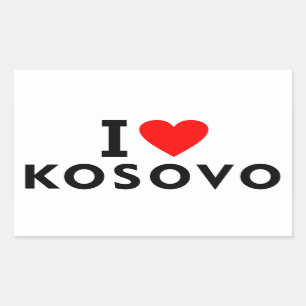 Pegatina Rectangular Me encanta el país de Kosovo como el turismo de vi