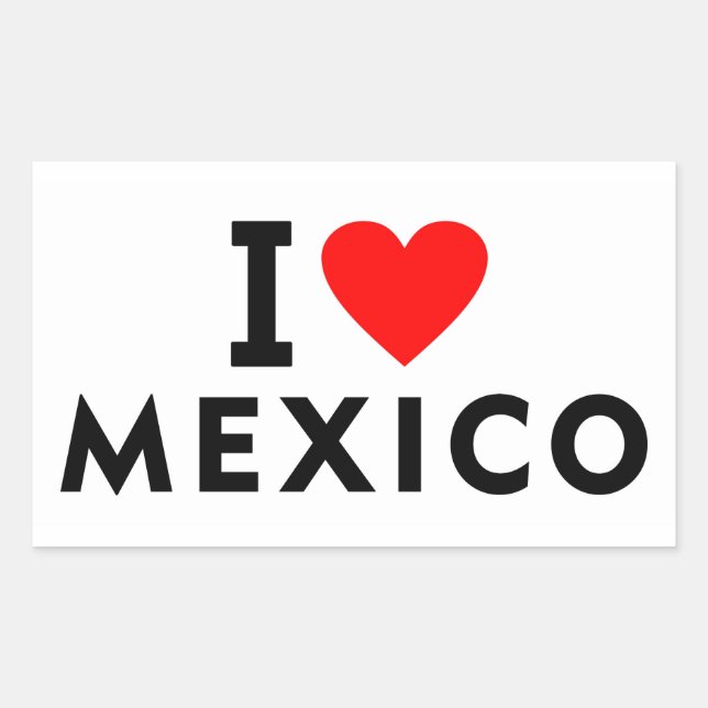 Pegatina Rectangular Me encanta el país de México como el turismo de vi (Anverso)