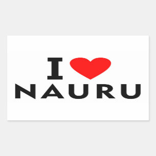 Pegatina Rectangular Me encanta el país de Nauru como el turismo de via