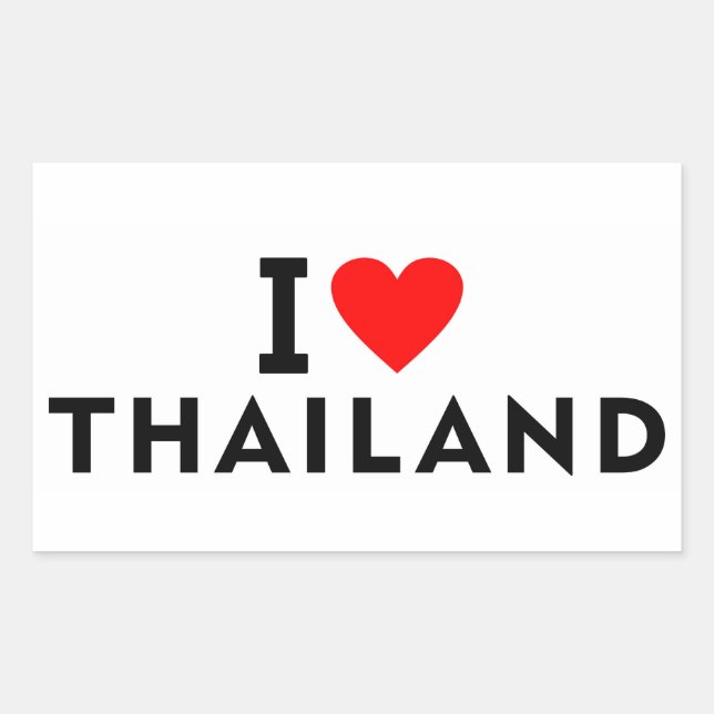 Pegatina Rectangular Me encanta el país de Tailandia como el turismo de (Anverso)