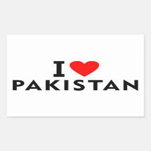 Pegatina Rectangular Me encanta el país pakistaní como el turismo de vi