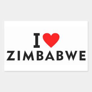 Pegatina Rectangular Me encanta el país zimbabue como el turismo de via