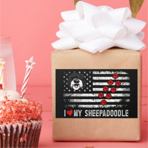 Pegatina Rectangular Me encanta el regalo de la dueña de mi perro de Sh