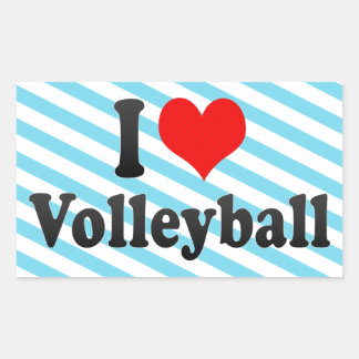 Pegatina Rectangular Me encanta el voleibol