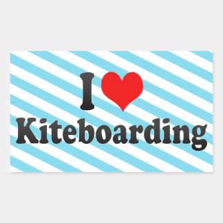 Pegatina Rectangular Me encanta Kiteboarding