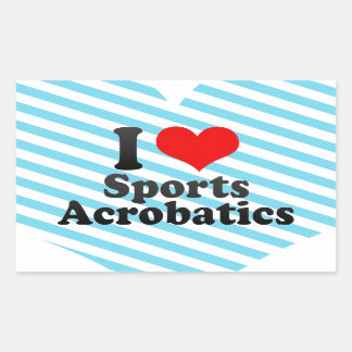 Pegatina Rectangular Me encanta la acrobacia deportiva