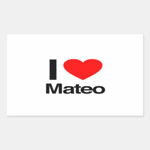 Pegatina Rectangular me encanta mateo