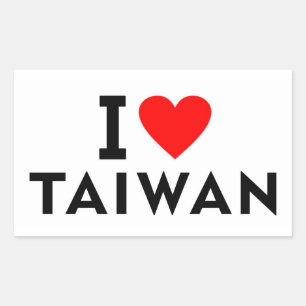 Pegatina Rectangular Me encanta Taiwán como turismo de viajes al corazó
