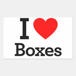 Pegatina Rectangular Me encantan las cajas
