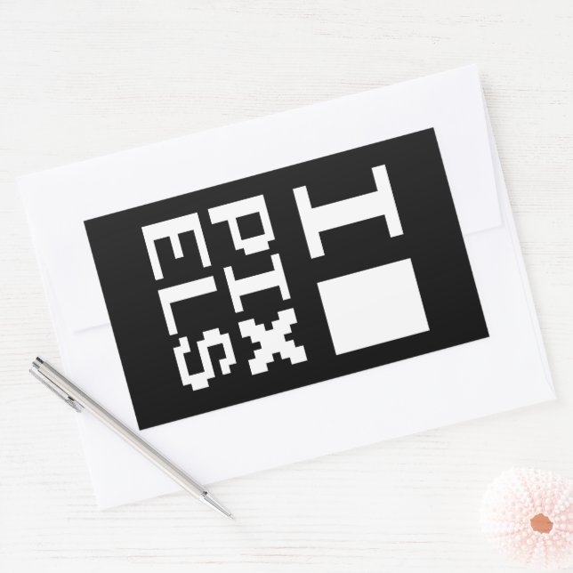 Pegatina Rectangular Me encantan los píxeles, diseño geek, arte de píxe (Sobre)