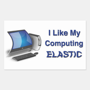 Pegatina Rectangular Me Gusta Mi Computación Elástica