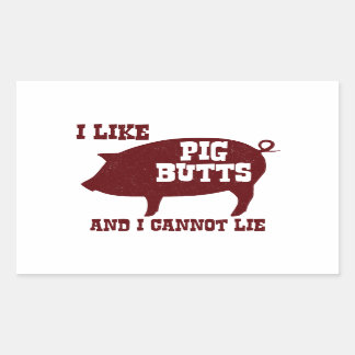 Pegatina Rectangular Me gustan las colillas y no puedo mentir BBQ Bacon