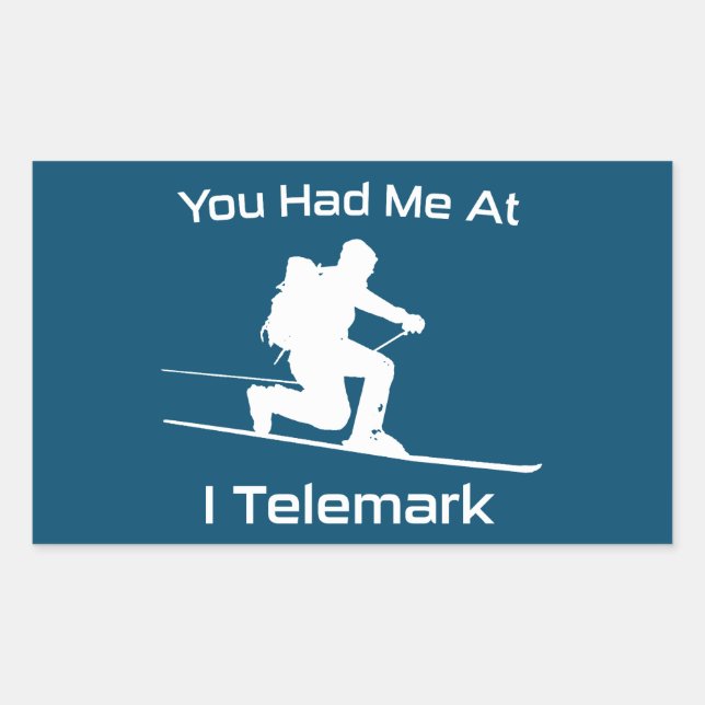 Pegatina Rectangular Me Tenías En El Telemark Ski (Anverso)