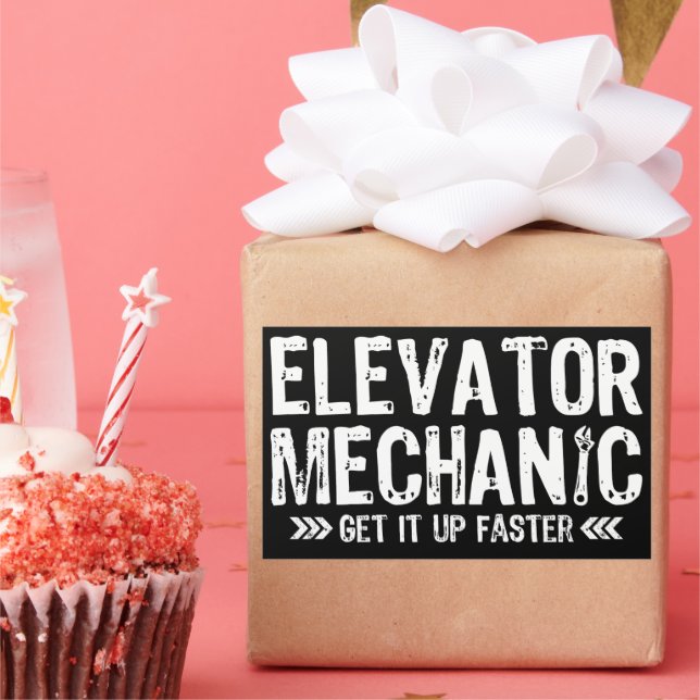 Pegatina Rectangular Mecánica De Ascensor Sube Más Rápido El Regalo Rep (Fiesta)