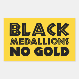 PEGATINA RECTANGULAR MEDALLONES NEGROS SIN ORO