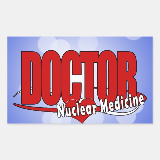PEGATINA RECTANGULAR MEDICAMENTO NUCLEAR MÉDICA DE LOGO (Anverso)