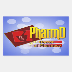 Pegatina Rectangular Médico de PharmD del LOGOTIPO de la farmacia