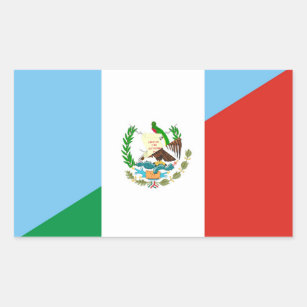Pegatina Rectangular medio símbolo de la bandera de Guatemala México