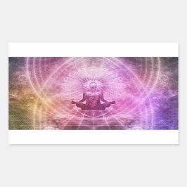 Pegatina Rectangular Meditación espiritual del yoga Zen Colorful