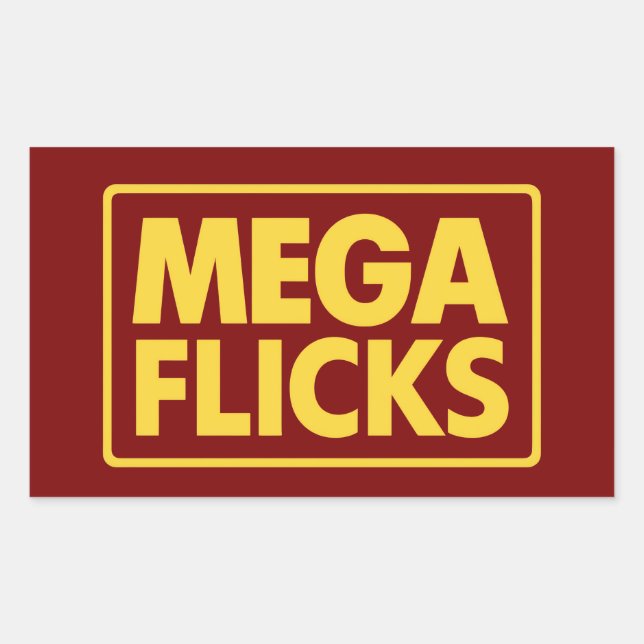 PEGATINA RECTANGULAR MEGA FLICKS (Anverso)