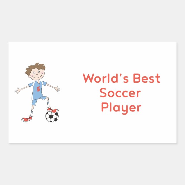 Pegatina Rectangular Mejor jugador de fútbol del mundo (Anverso)