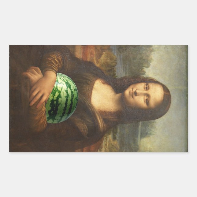 Pegatina Rectangular Melona Lisa (Anverso)