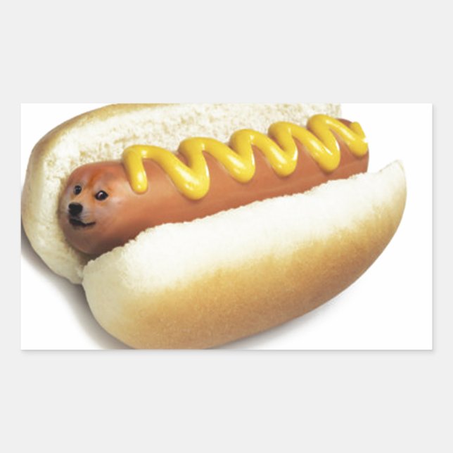 Pegatina Rectangular Meme de Hot Doge (Anverso)