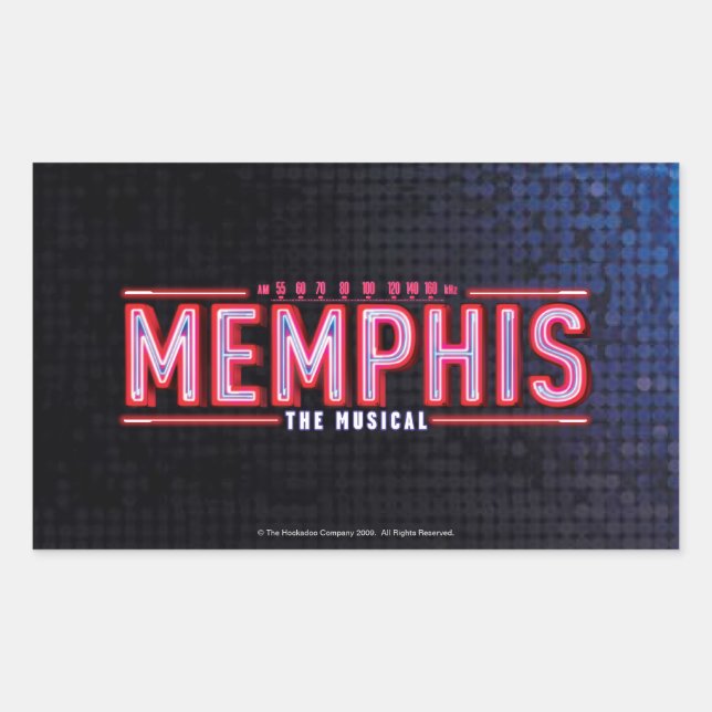 Pegatina Rectangular MEMPHIS - El logotipo musical (Anverso)