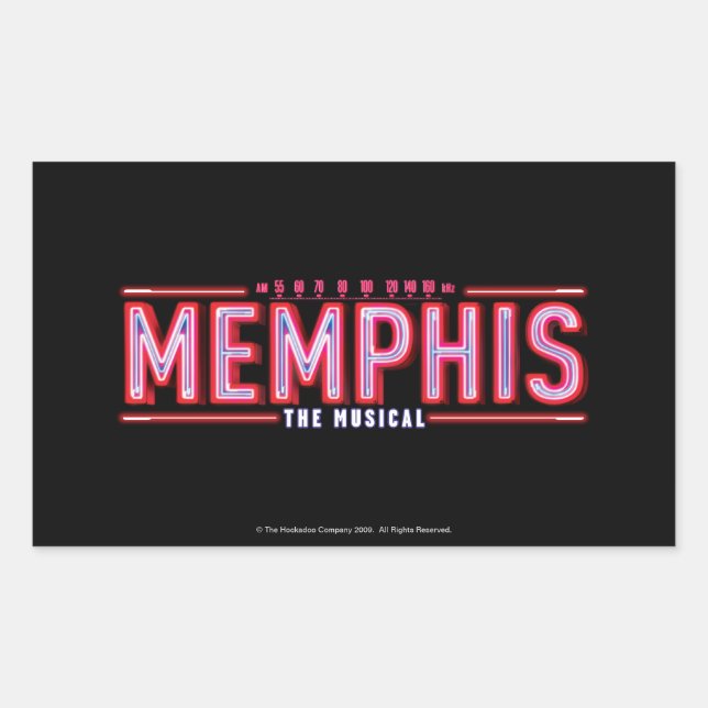 Pegatina Rectangular MEMPHIS - El logotipo musical (Anverso)