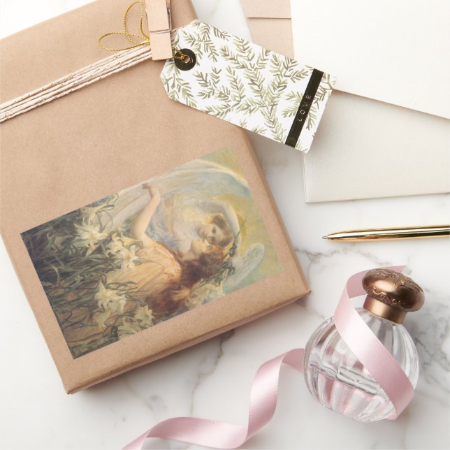 Pegatina Rectangular Mensaje de Ángel de George Swen lugar de Arte Vint (Regalar)