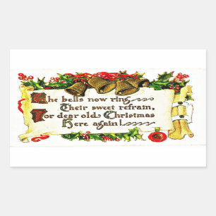 Pegatina Rectangular Mensaje Navideño Antiguo