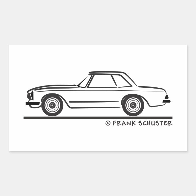 Pegatina Rectangular Mercedes SL Pagoda Hardtop (Anverso)