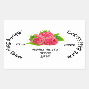 Pegatina Rectangular Mermelada De Frambuesa Personalizada Clásica Cla