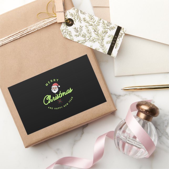 Pegatina Rectangular Merry Christmas (Regalar)