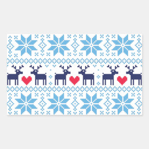 Pegatina Rectangular Merry Christmas pattern 2