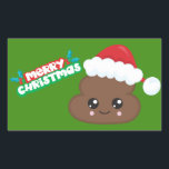 Pegatina Rectangular Merry Christmas Poop Emoji Pegatinas<br><div class="desc">¡Diviértete en esta temporada navideña de Navidades con pegatinas de emoji de caca de Papá Noel! ¡Ho Ho Ho Ho Ho! Feliz Navidad.</div>