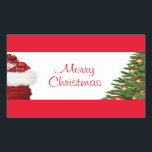 Pegatina Rectangular Merry Christmas Tree And Gifts Template Elegante<br><div class="desc">Feliz Árbol De Navidad Y Regalos Plantilla Elegante Clásico Rectángulo Pegatina.</div>