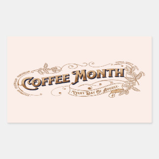 Pegatina Rectangular Mes de café de Rótulo de época