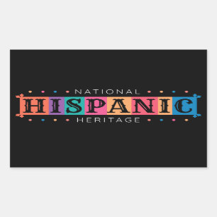 Pegatina Rectangular Mes del Patrimonio Hispano Nacional - Gráfico Lati