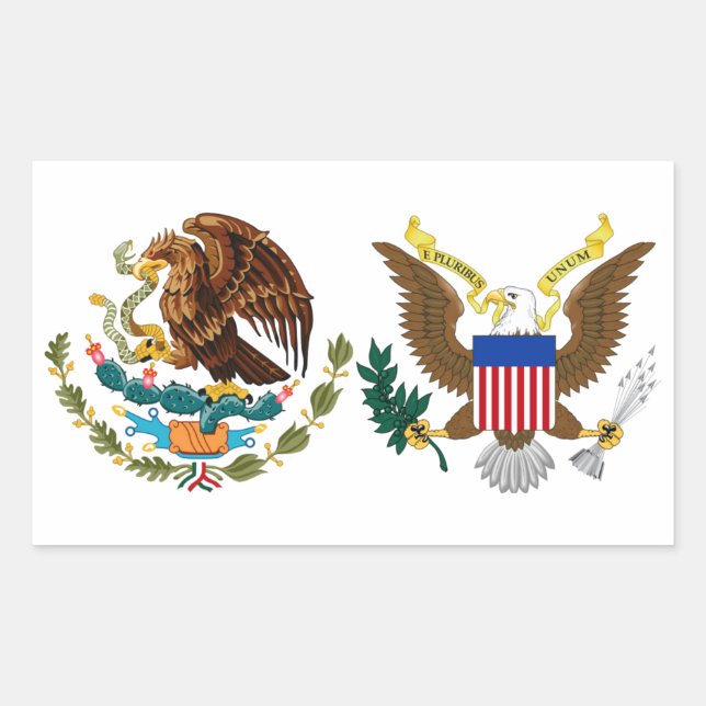 Pegatina Rectangular Mes Nacional de la Herencia Hispana - Águilas (Anverso)