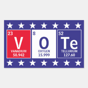 Pegatina Rectangular Mesa periódica de elementos Voto ortográfico